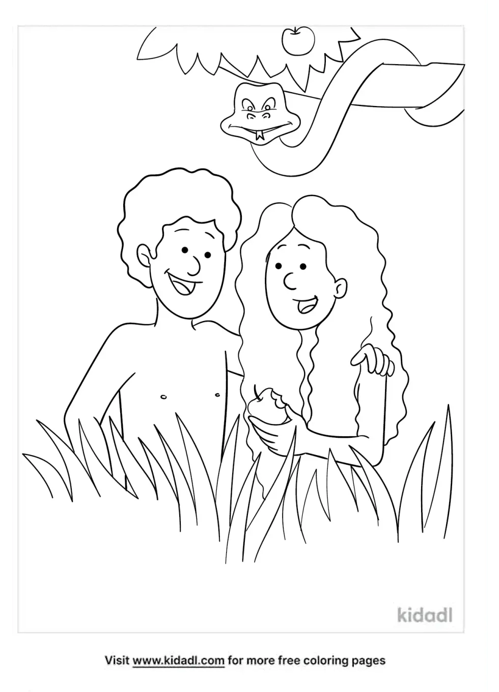 Adam And Eve Sin Coloring Page