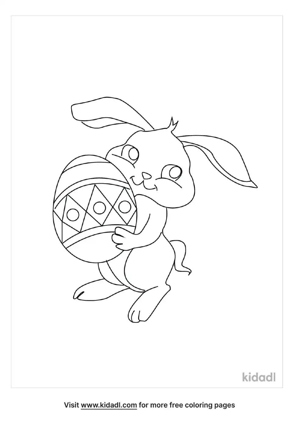 Kawaii Easter Bunny Coloring Page