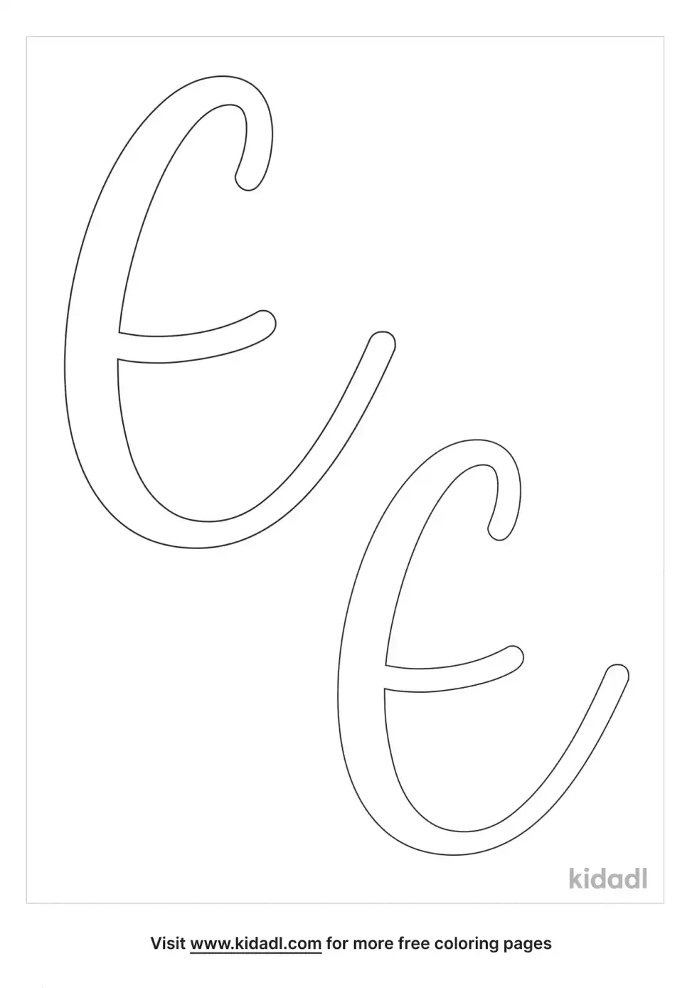 Cursive E Coloring Page