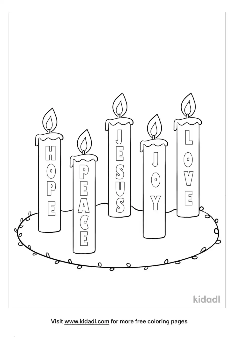 Advent Wreath Coloring Page