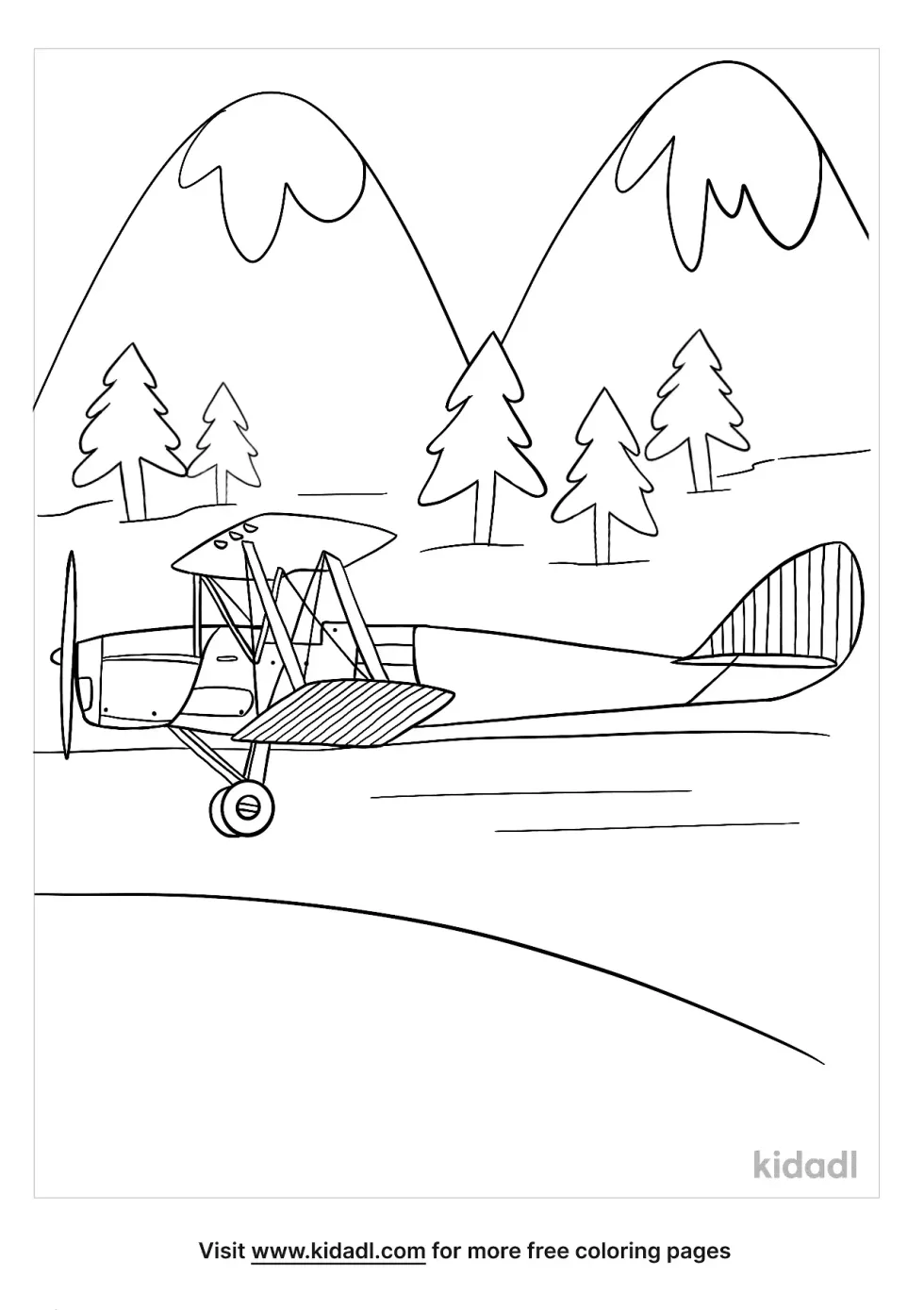 Biplane Coloring Page