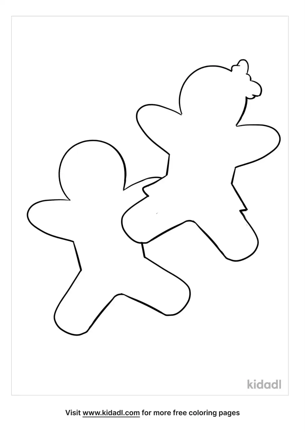 Gingerbread Man Outline Coloring Page