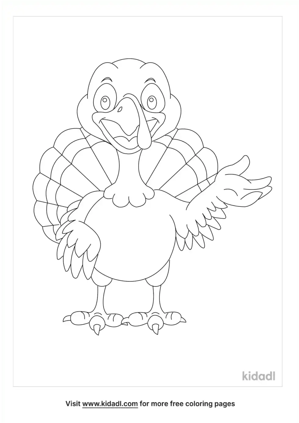 Smiling Turkey Coloring Page
