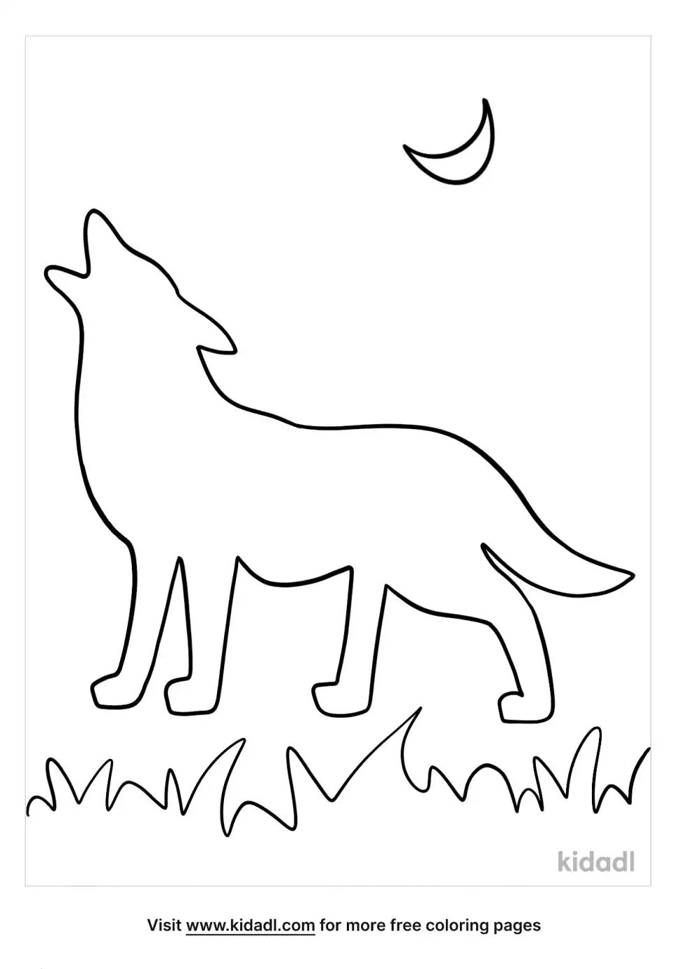 Coyote Outline Coloring Page