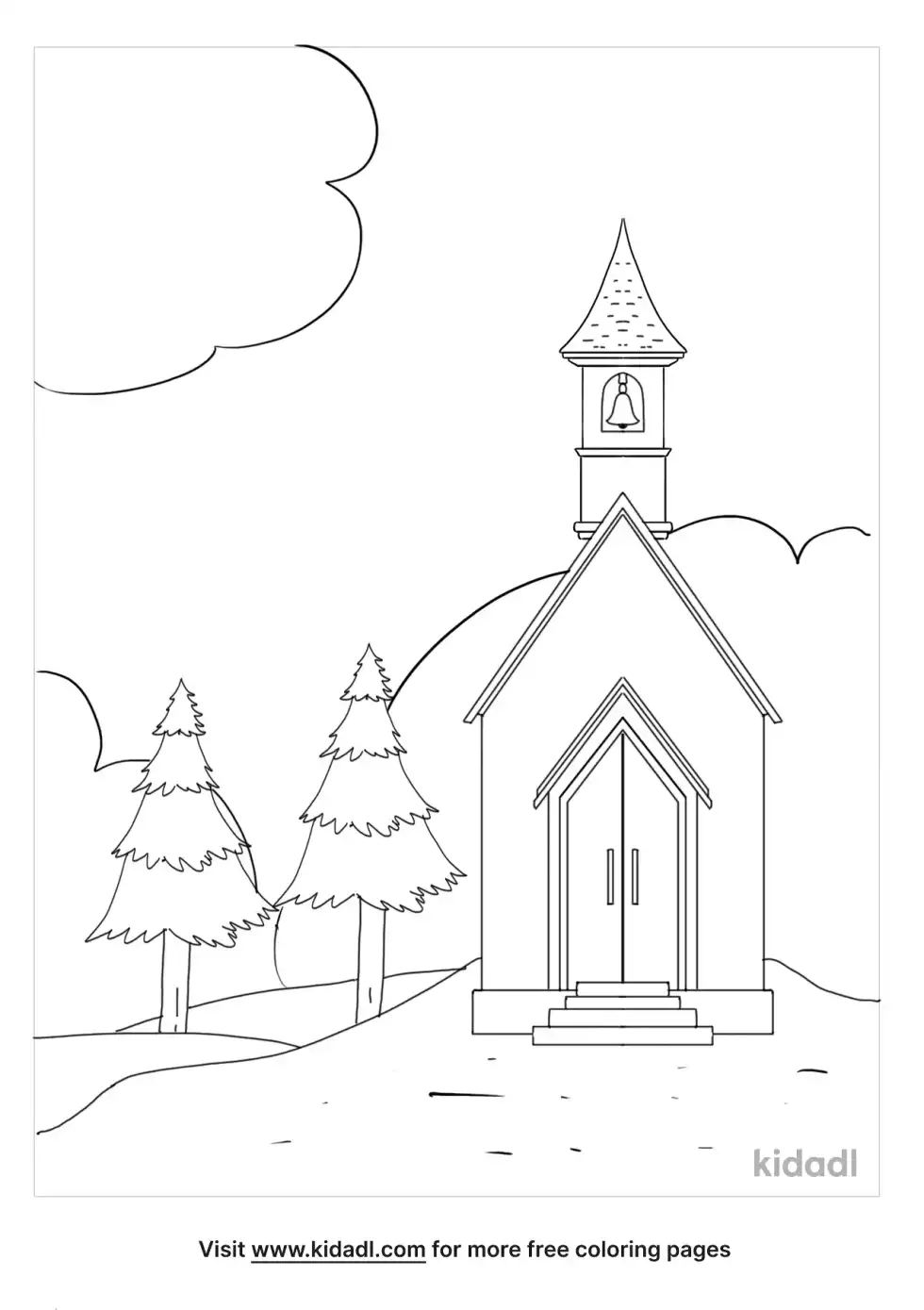 Catholic Church Coloring Page