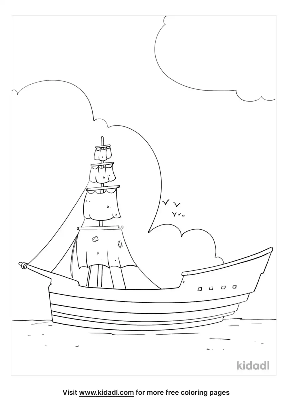 Pirate Ship Coloring Page