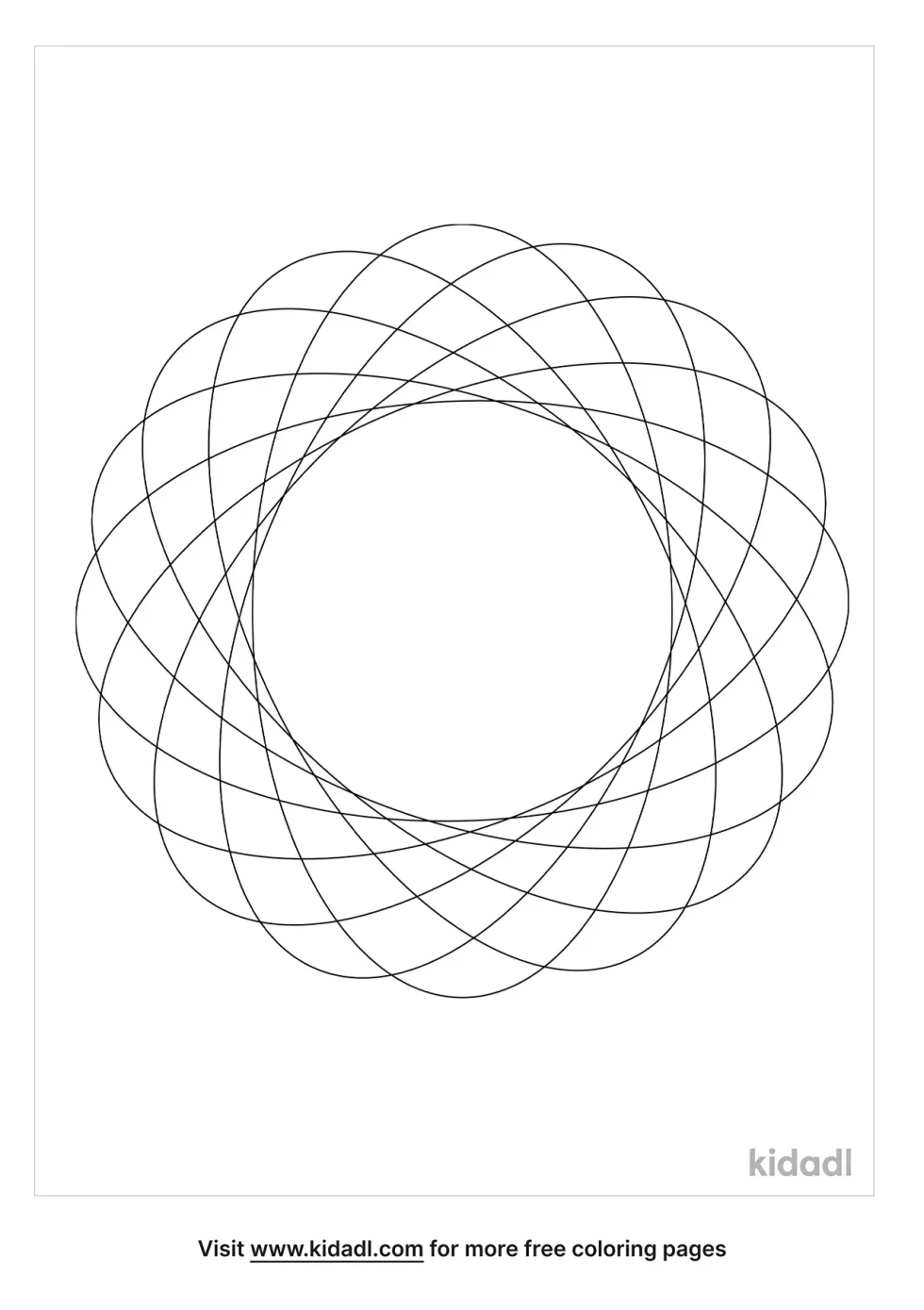 Spirograph Flower Coloring Page