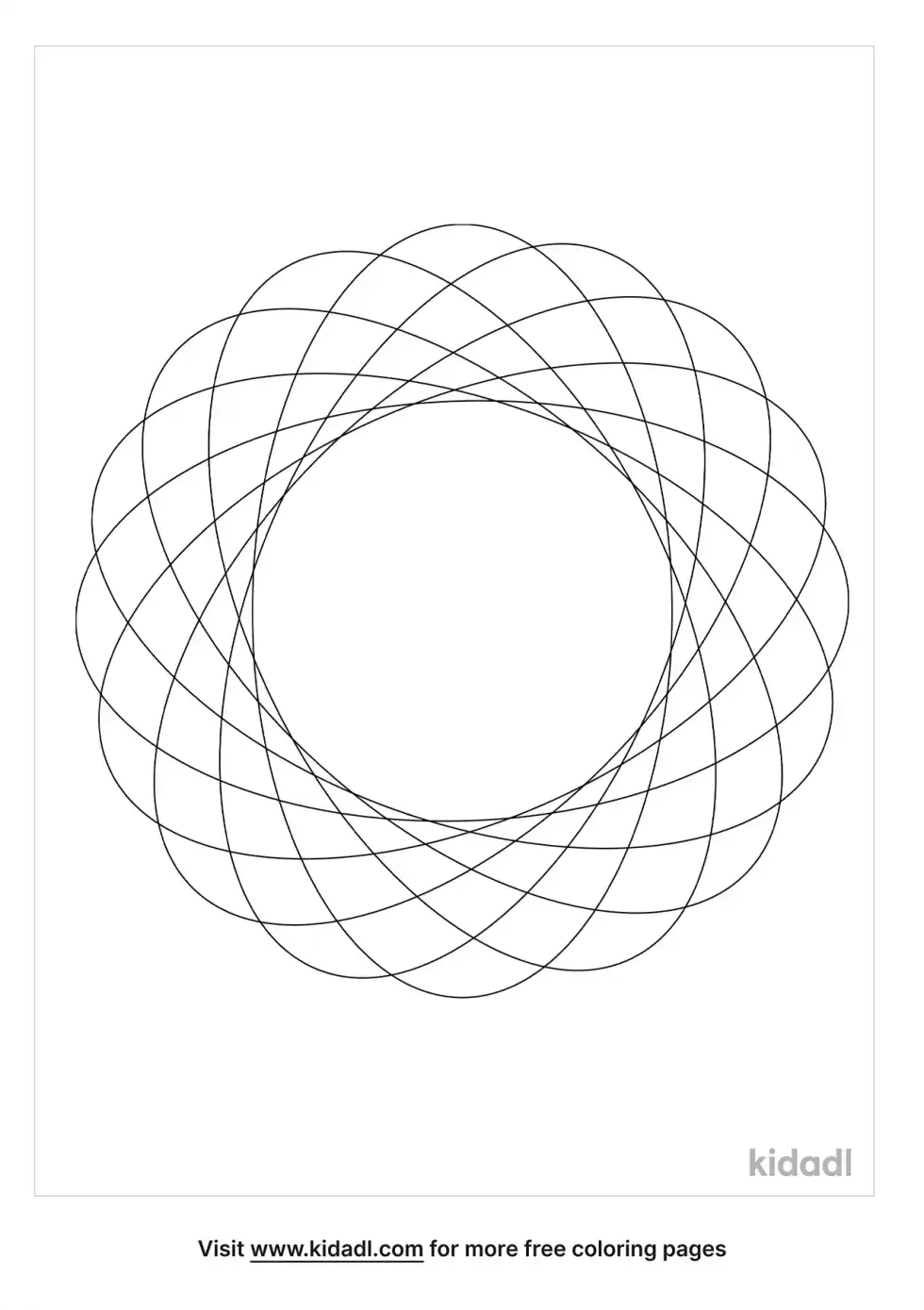 Spirograph Flower Coloring Page