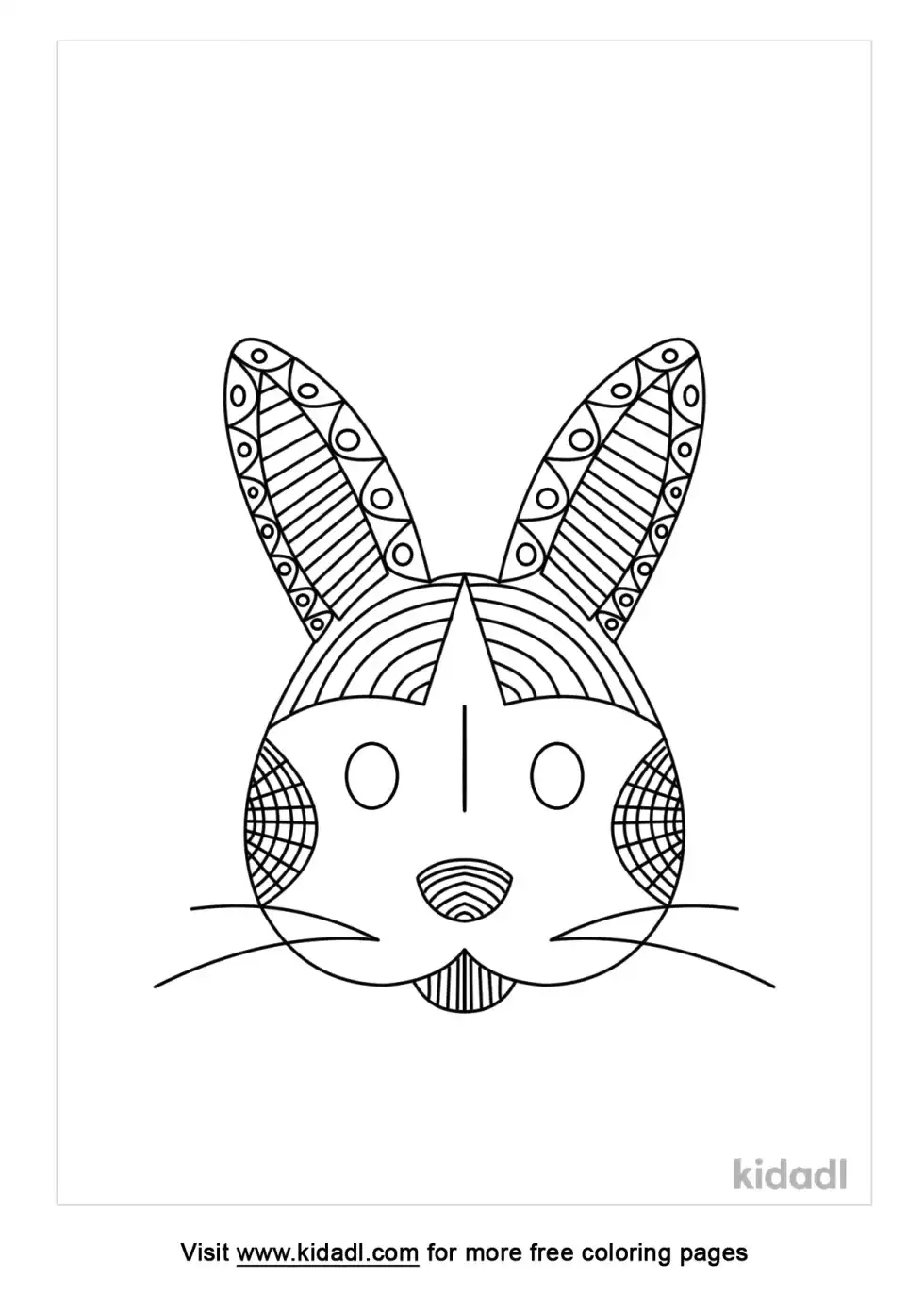 Zentangle Rabbit Coloring Page