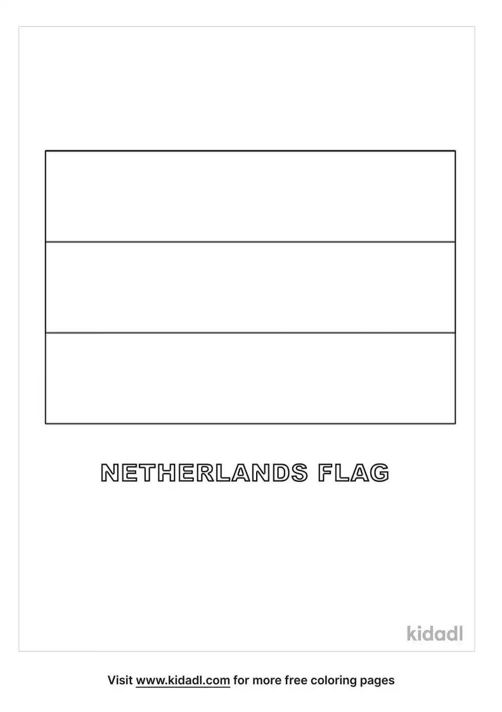 Netherlands Flag Coloring Page