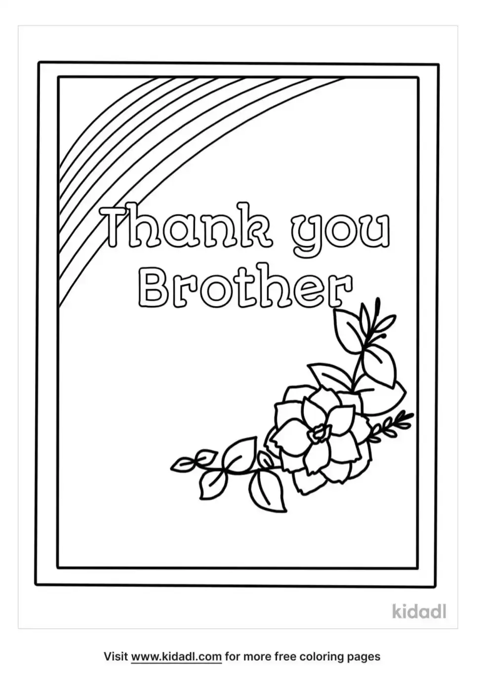 Thank You Card For Brother Coloring Page