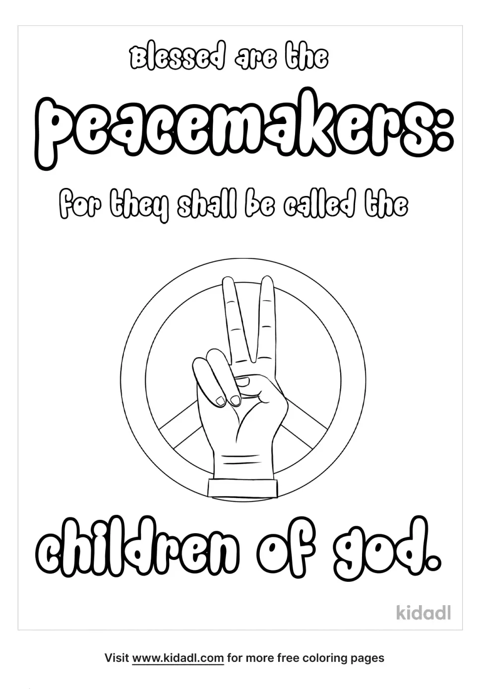 Blessed Are The Peacemakers Coloring Page