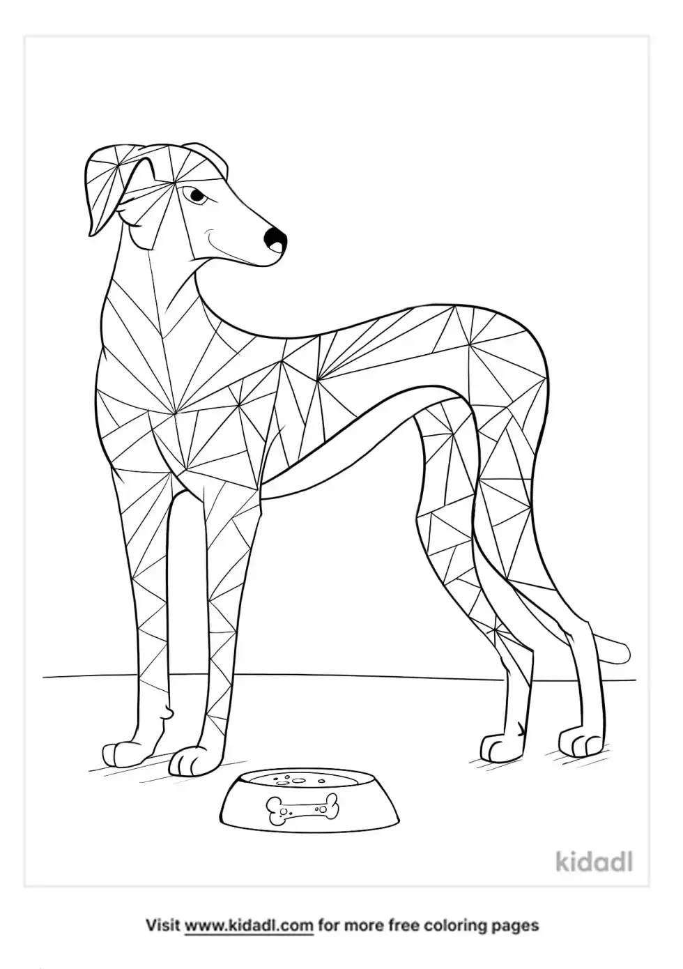 Geometric Greyhound Coloring Page