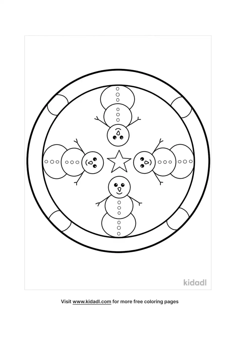 Christmas Mandala Coloring Page