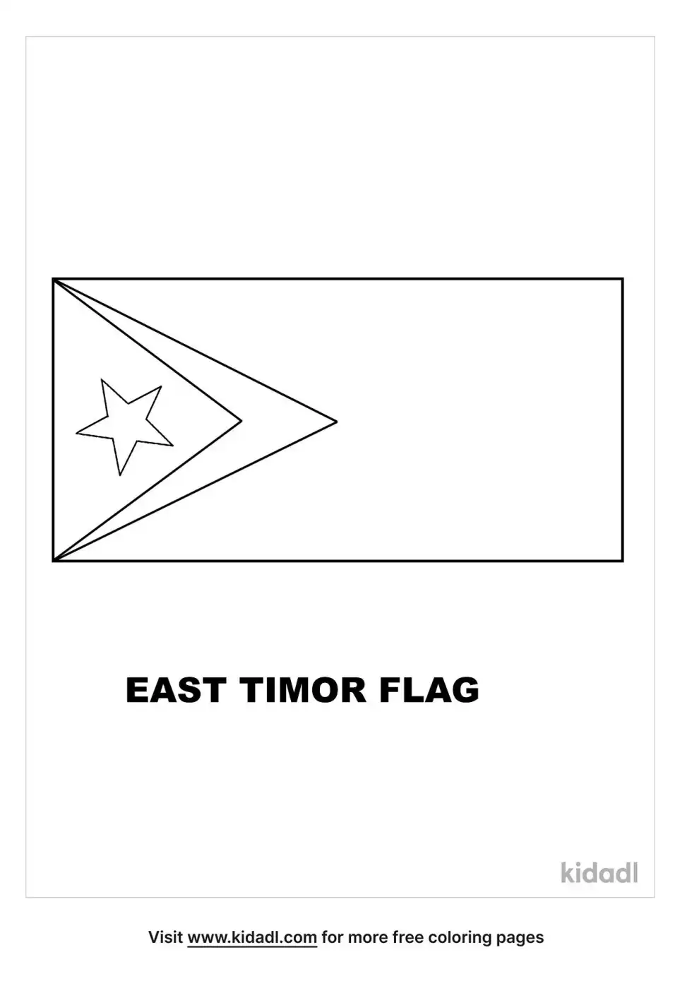 East Timor Flag Coloring Page