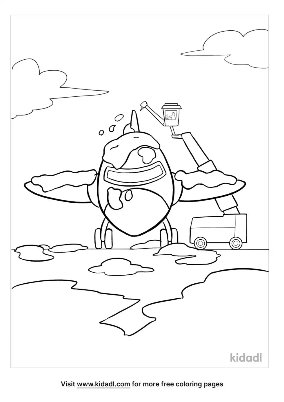 Aircraft De-Icer Coloring Page