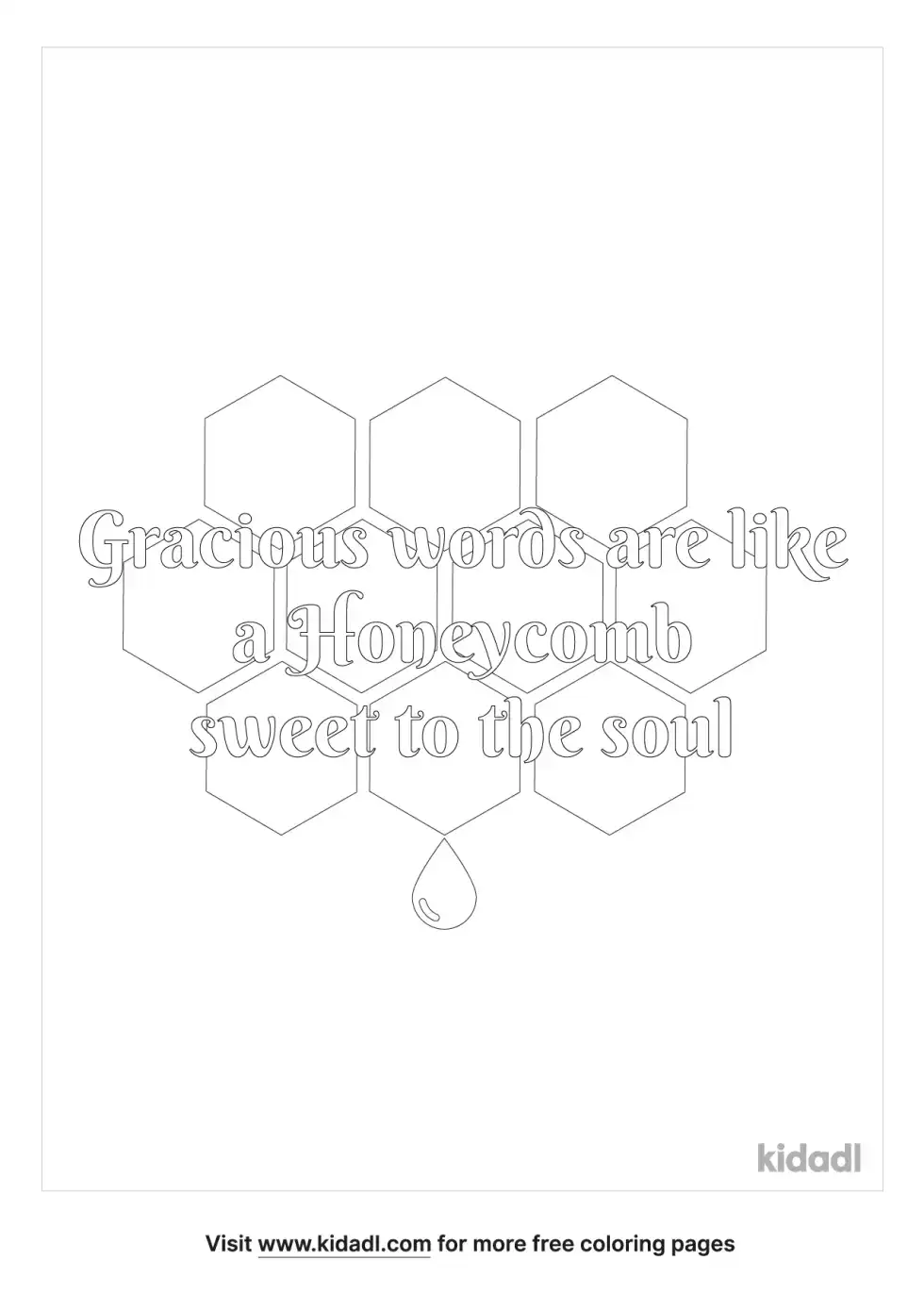 Gracious Words Are A Honeycomb Coloring Page