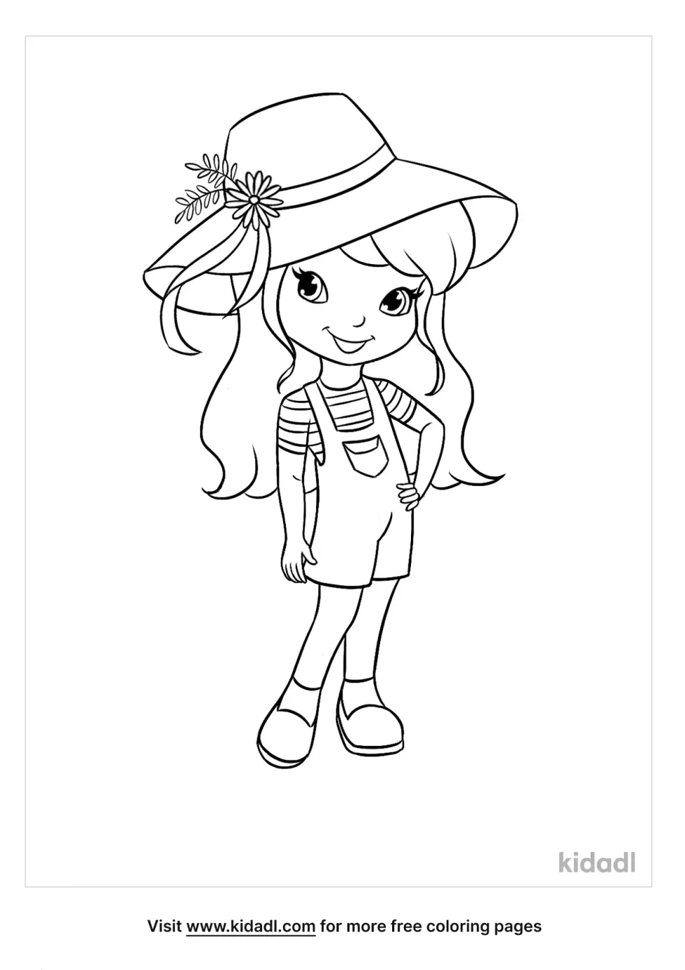Girl With Large Hat Coloring Page
