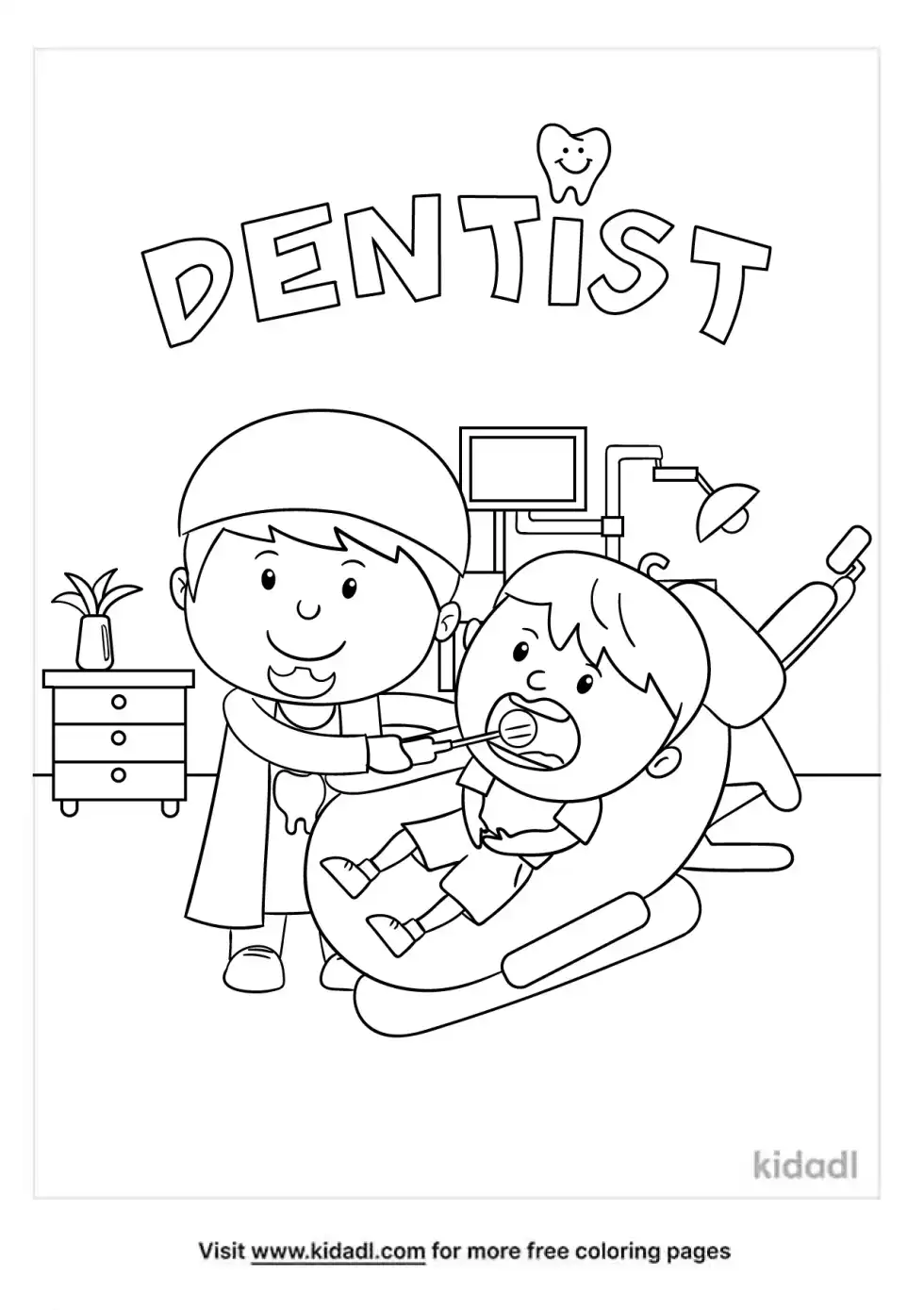 Dentist Coloring Page