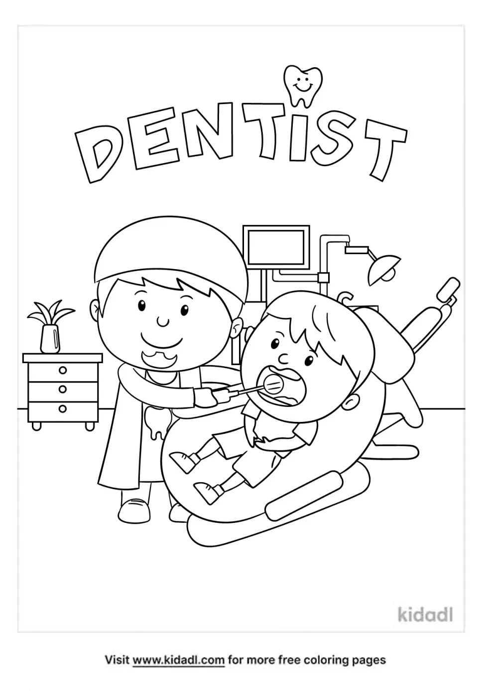 Dentist Coloring Page