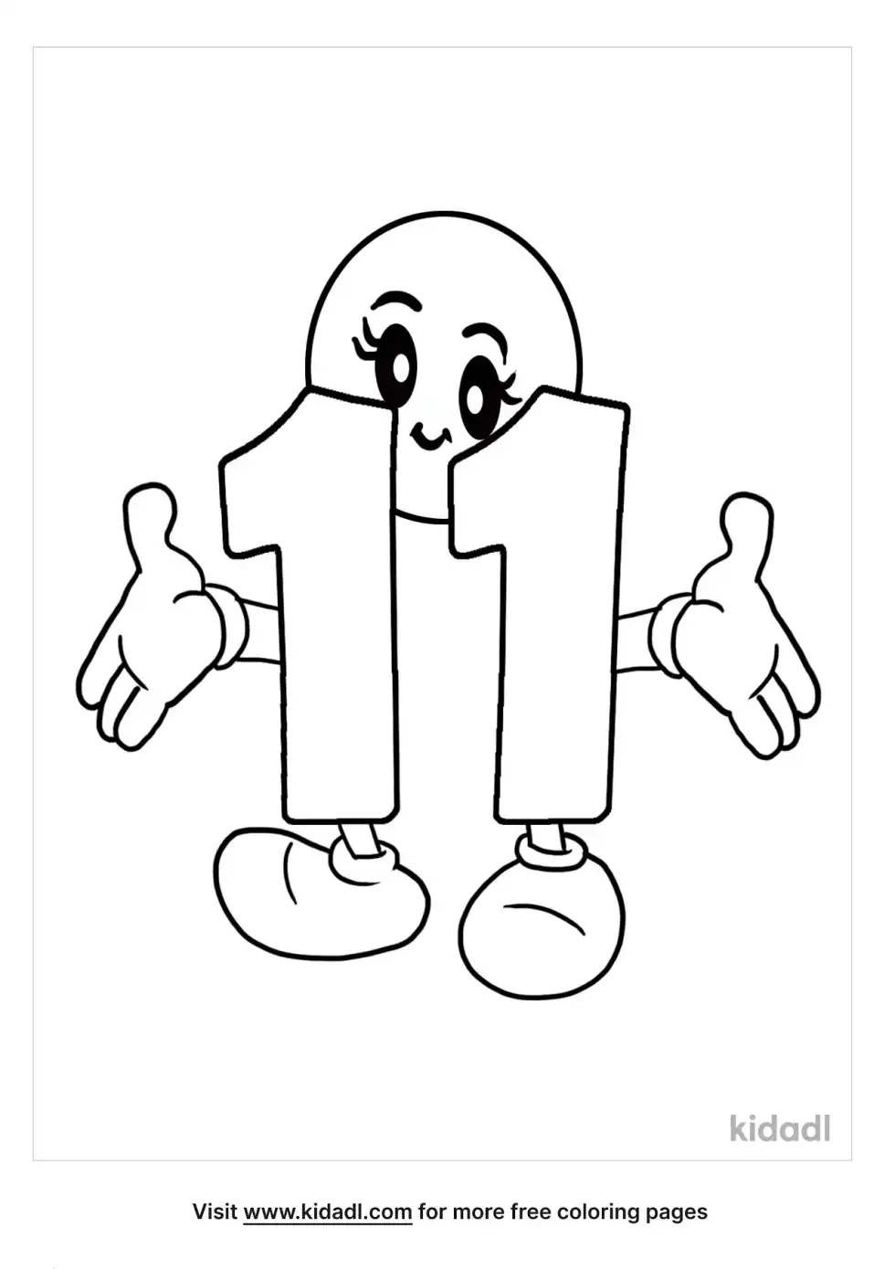 Number 11 Coloring Page