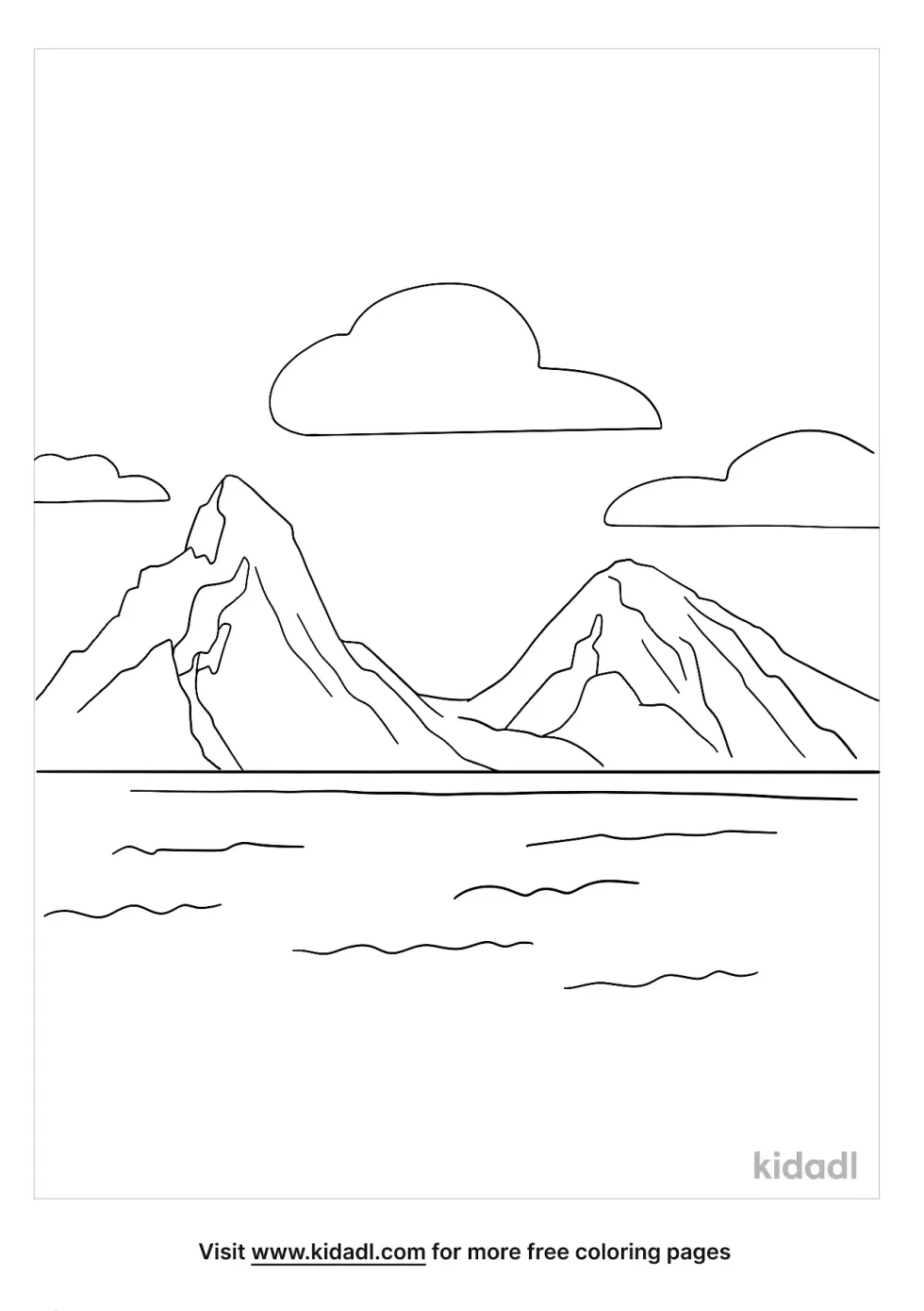 St Lucia Pitons Coloring Page
