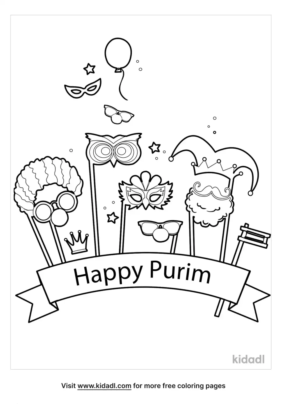 Purim Coloring Page