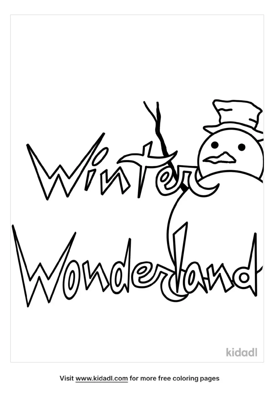 The Word Winter Wonderland Coloring Page