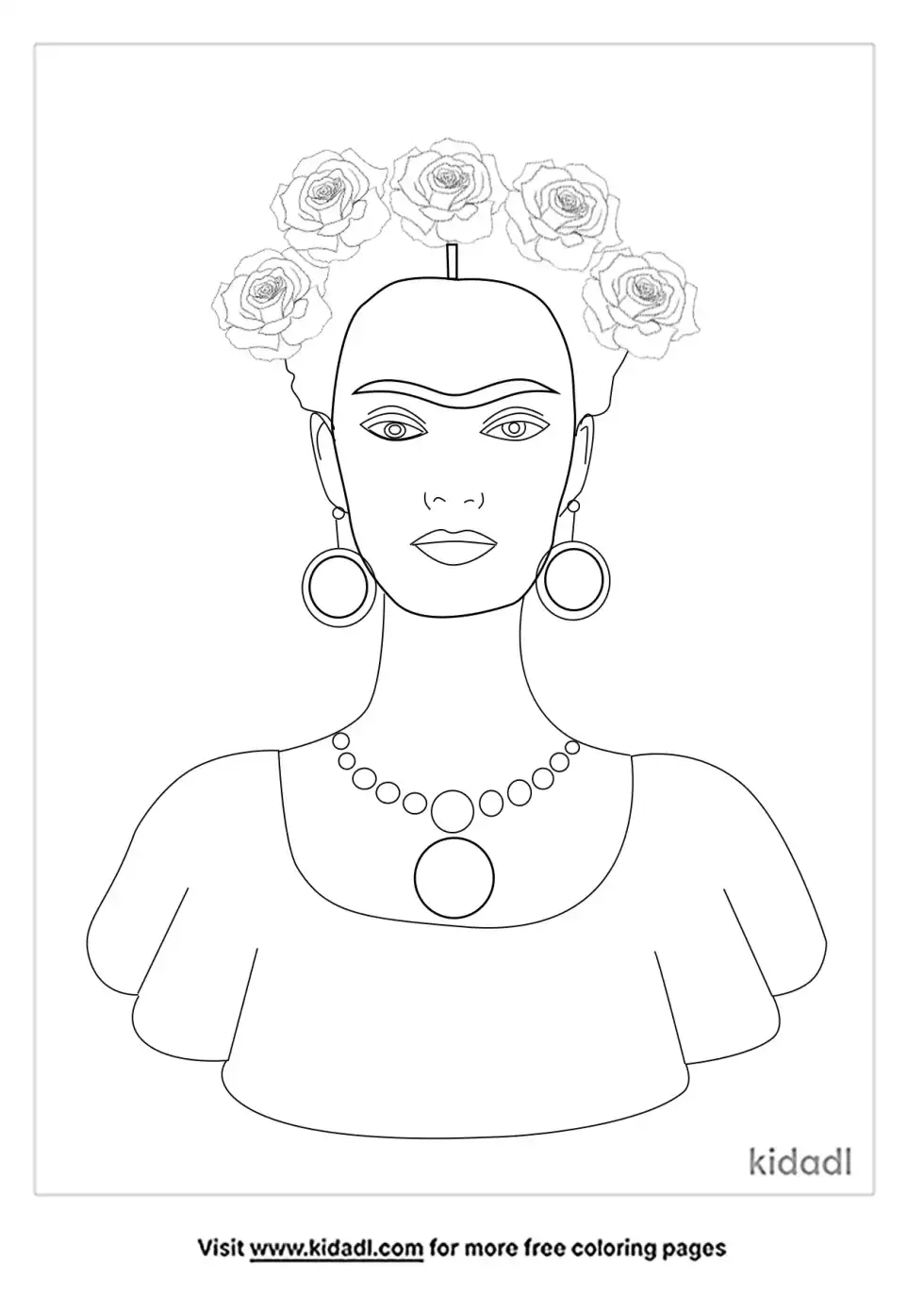 Frida Kahlo Coloring Page