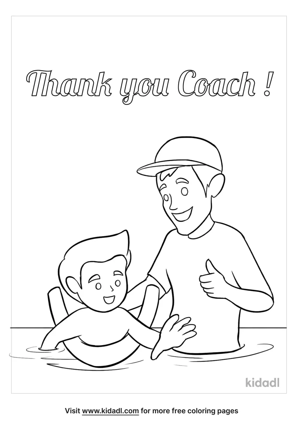 Thank You Swim Coach Coloring Page