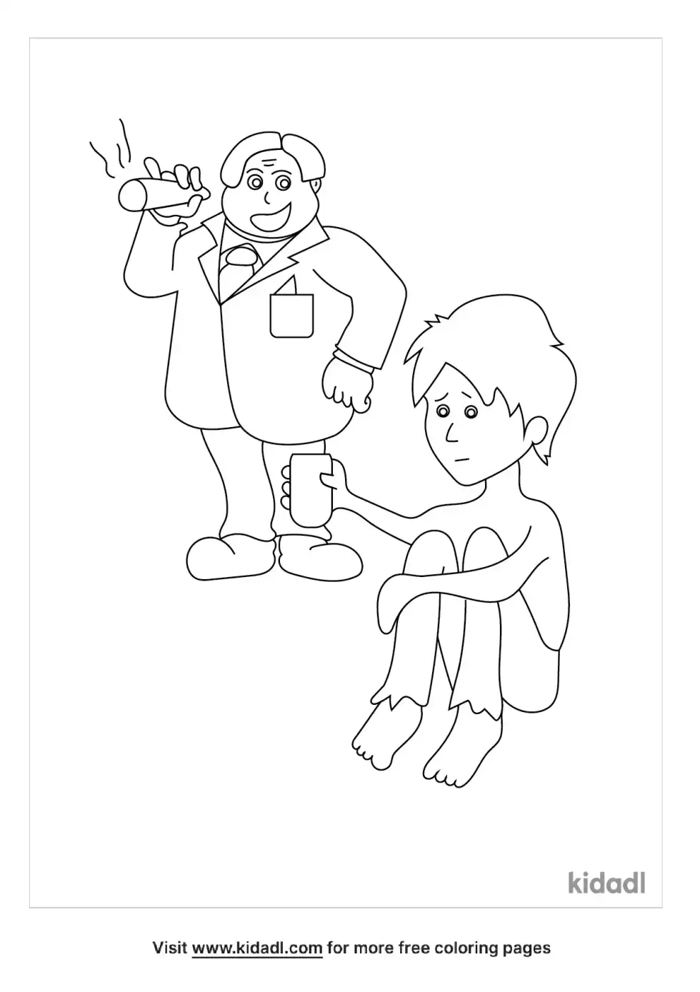 Wealthy Poor Coloring Page