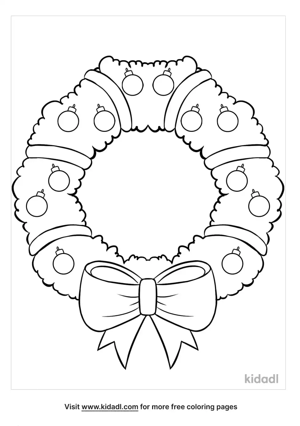 Christmas Wreath Coloring Page