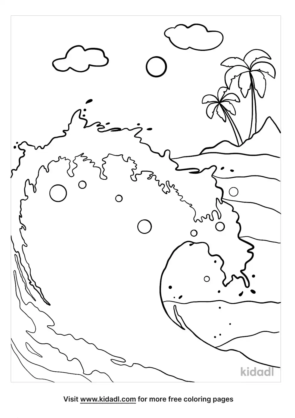 Ocean Waves Coloring Page