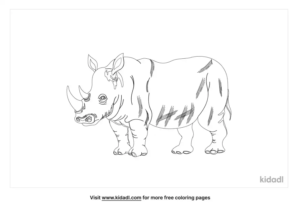 Javan Rhinoceros Coloring Page