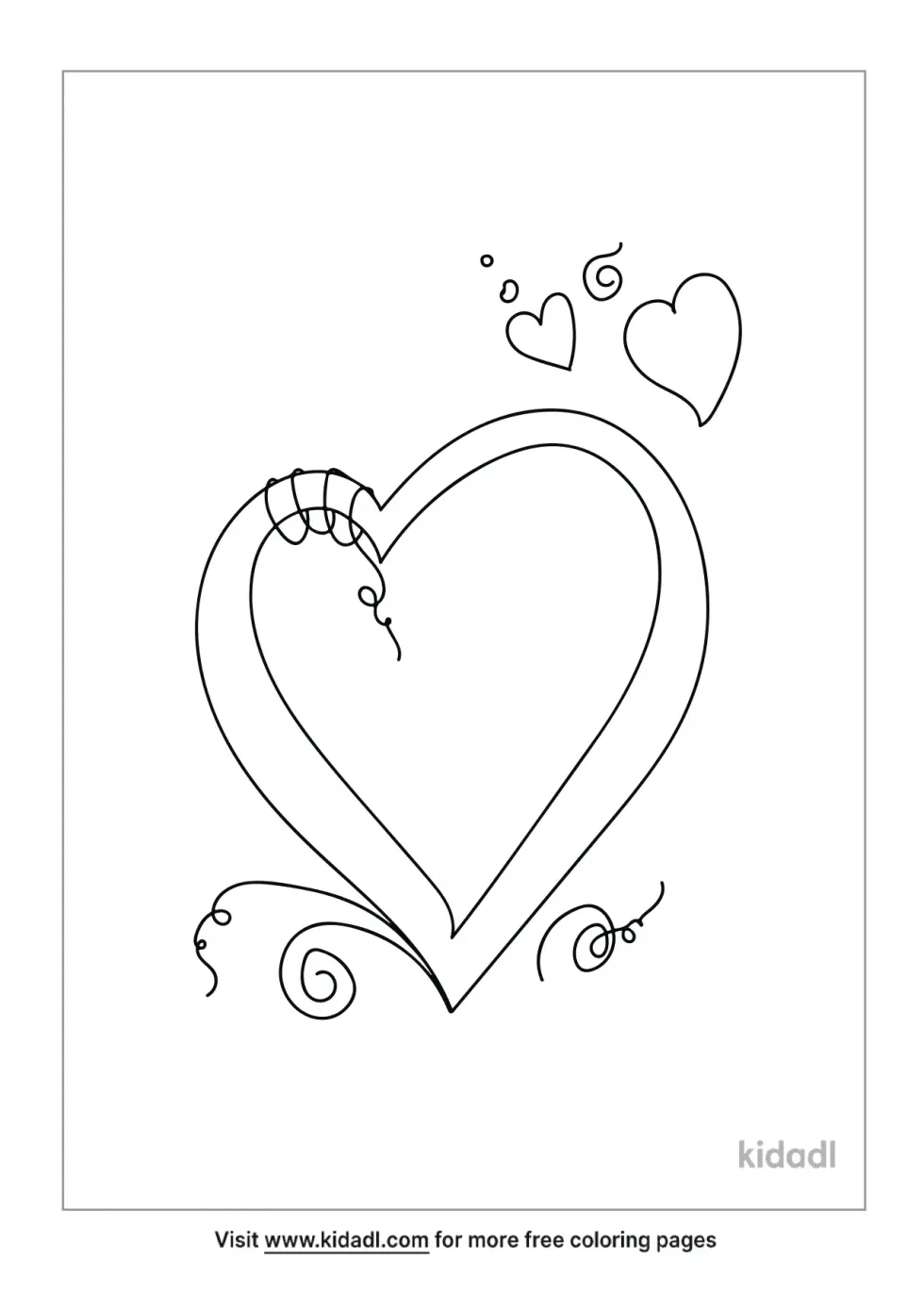 Hearts With Swirls Coloring Page