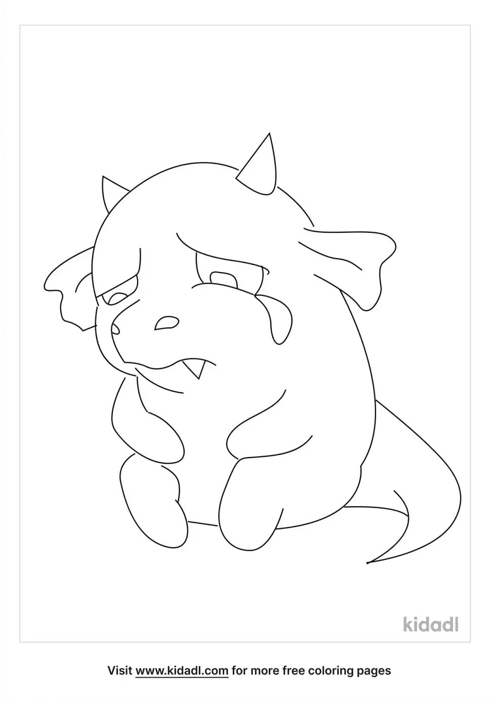 Sad Dragon Coloring Page