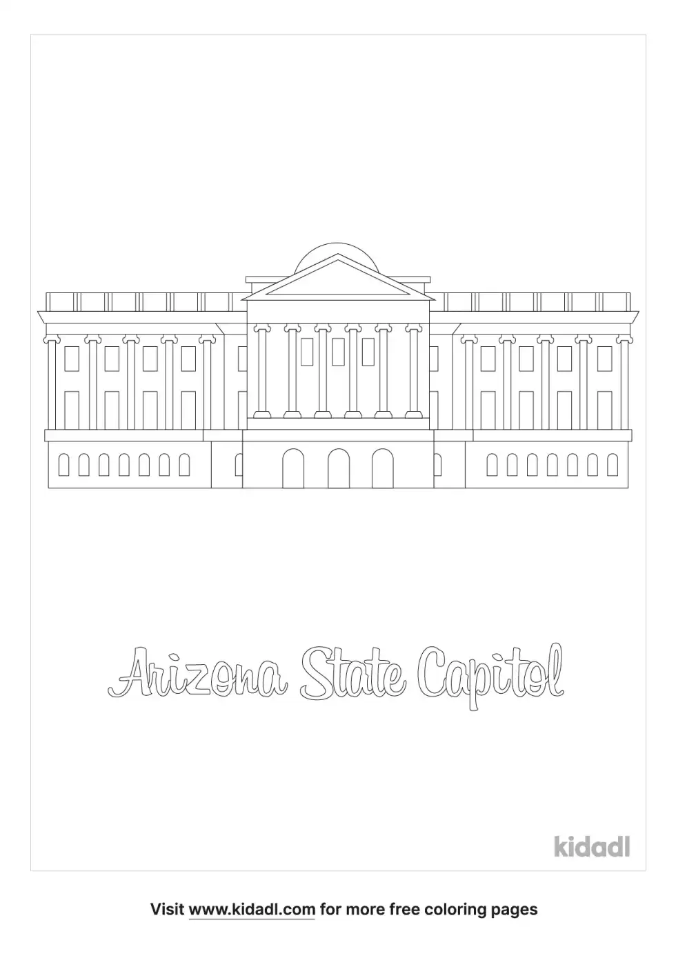 Arizona State Symbols Coloring Page