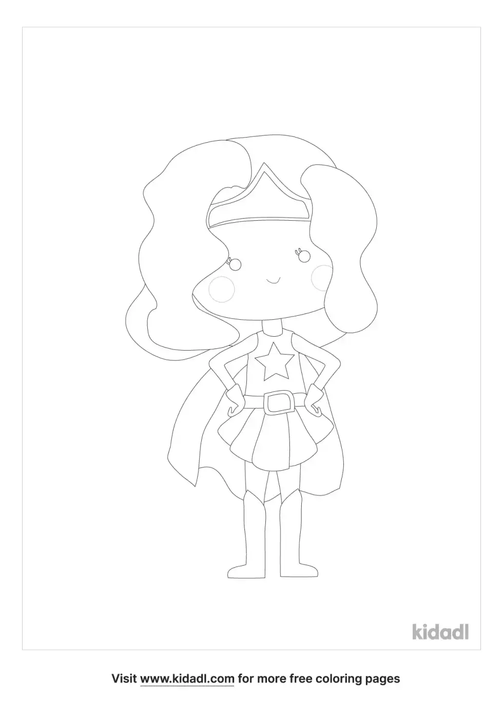 Tech Girl Super Hero Coloring Page