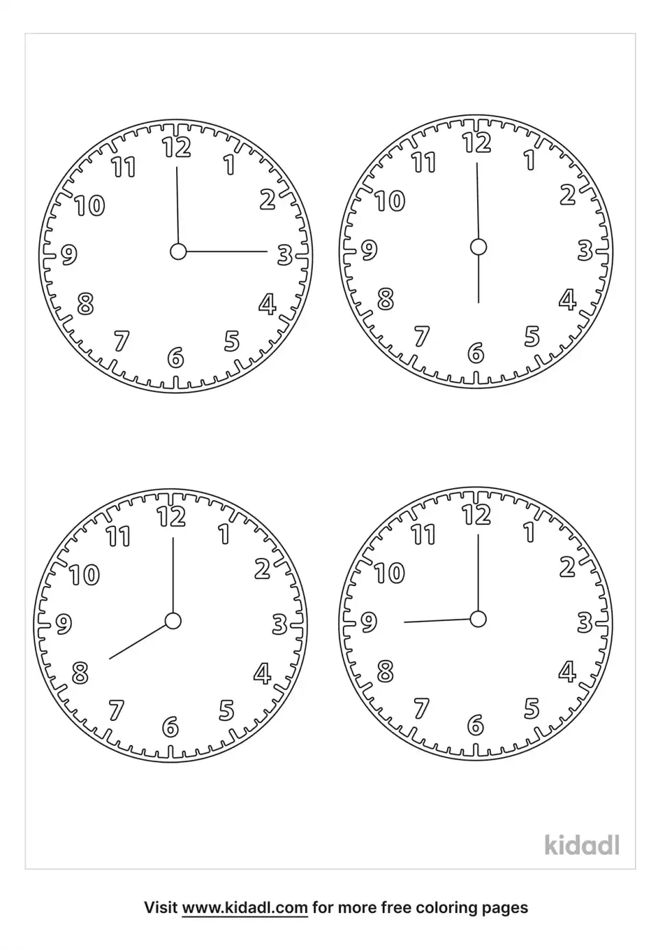 Telling Time Coloring Page
