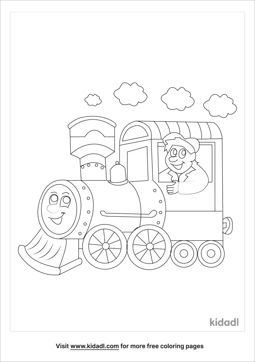 Man Holding Onto A Train Coloring Page