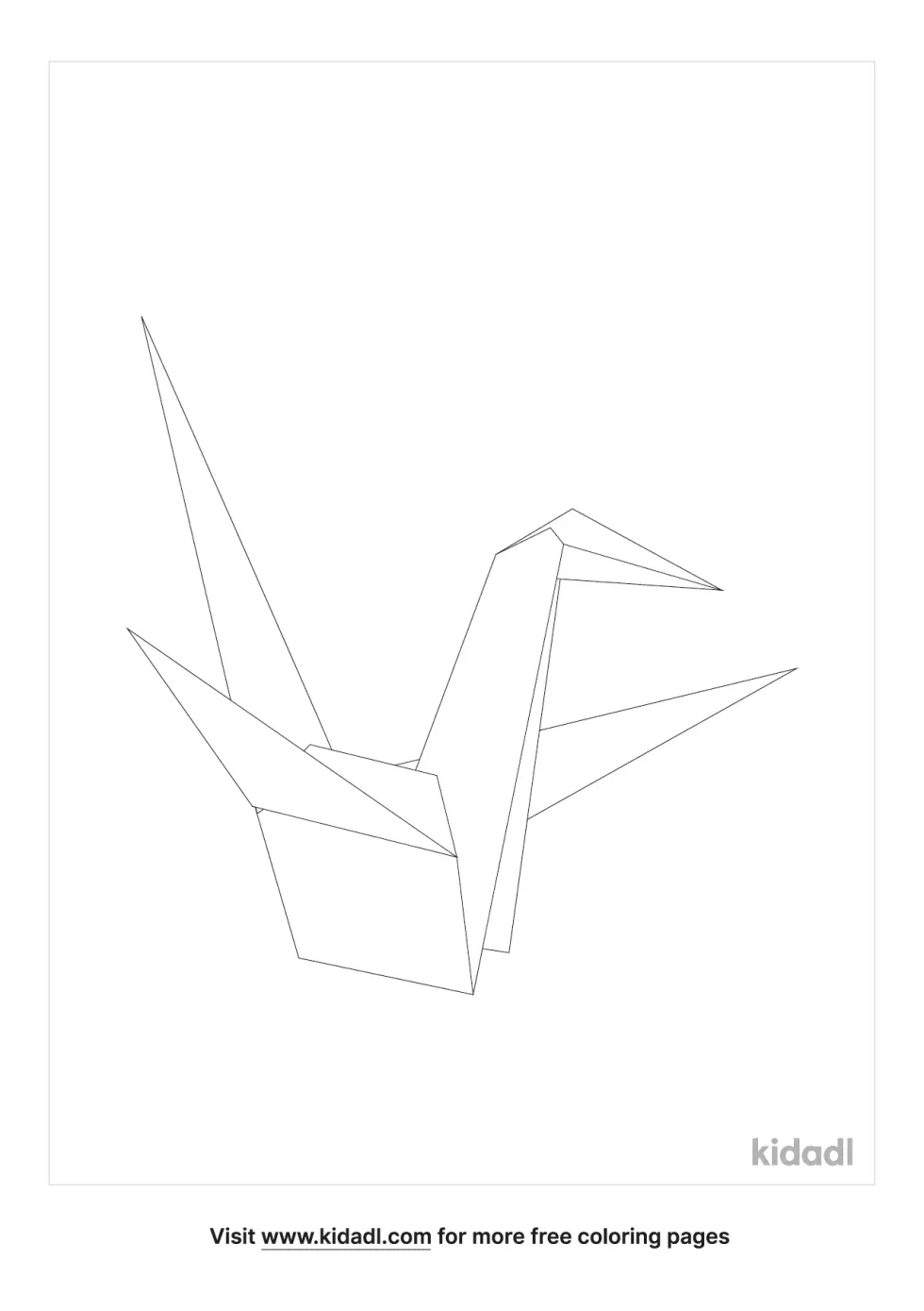 Origami Crane Coloring Page