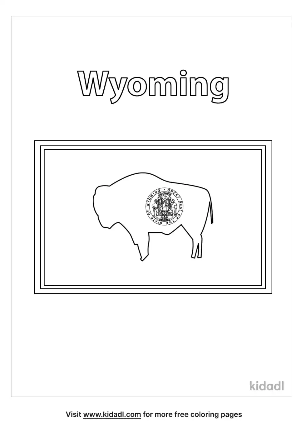 Wyoming State Flag Coloring Page