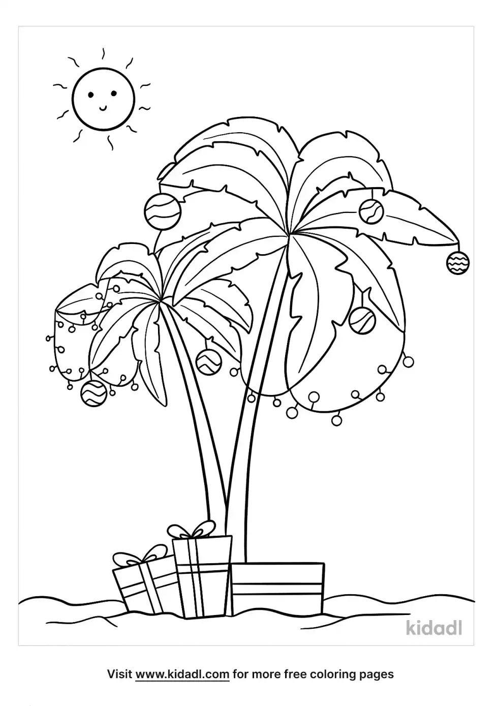 Hawaii Christmas Coloring Page