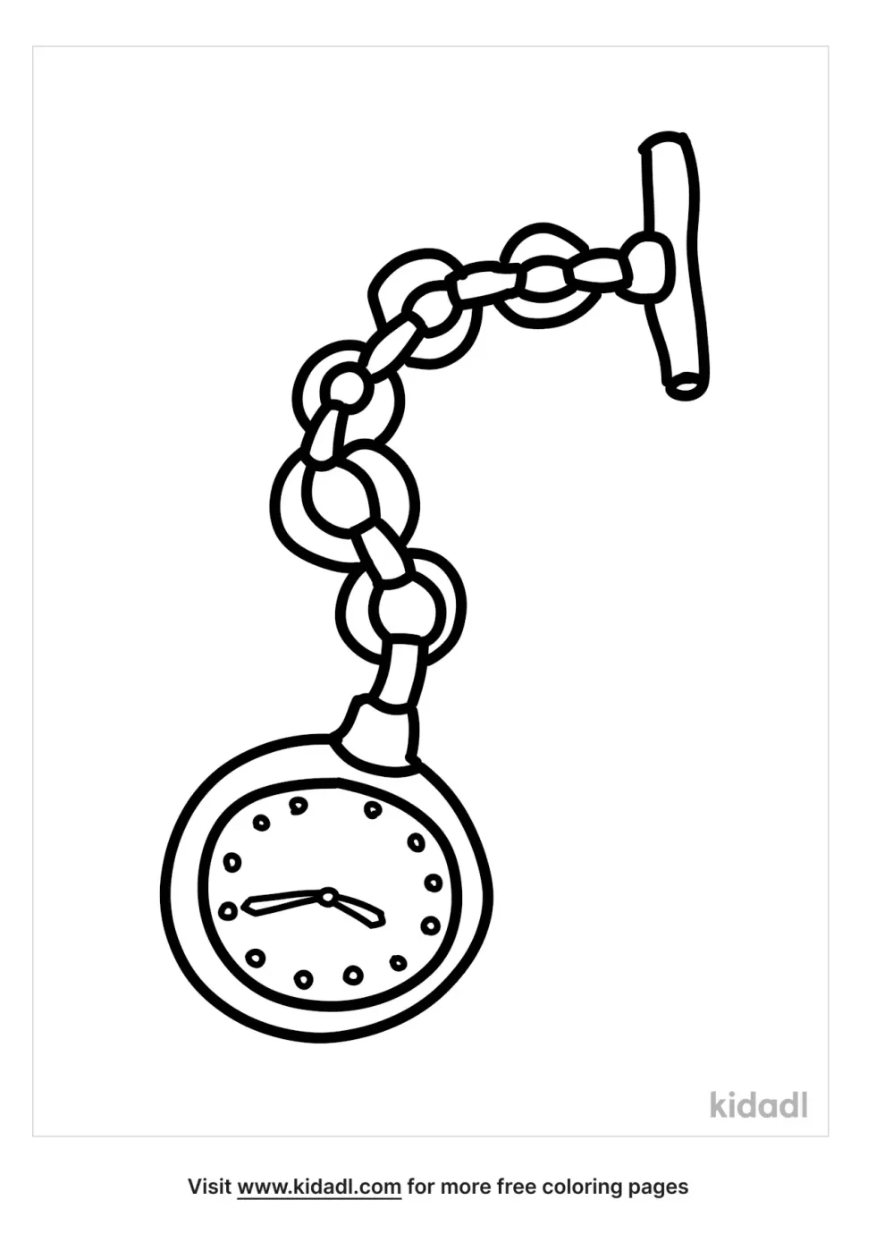 Pocket Watch Coloring Page