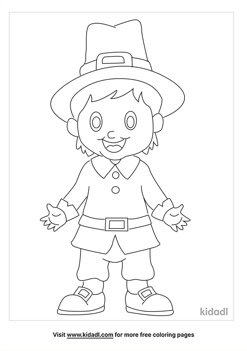 Pilgrim Boy Coloring Page