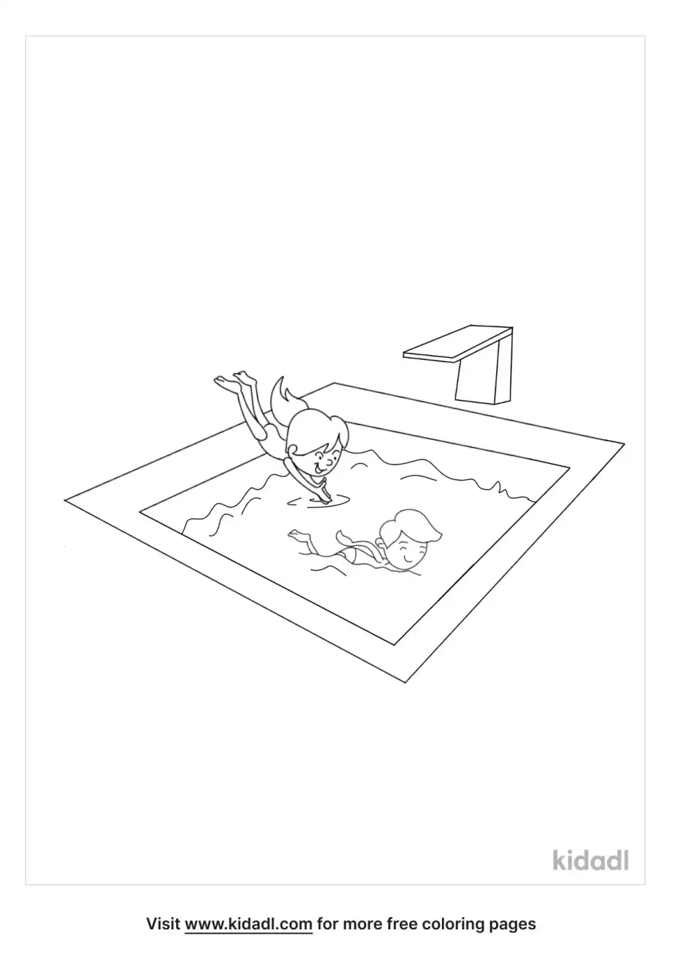 Pool Coloring Page