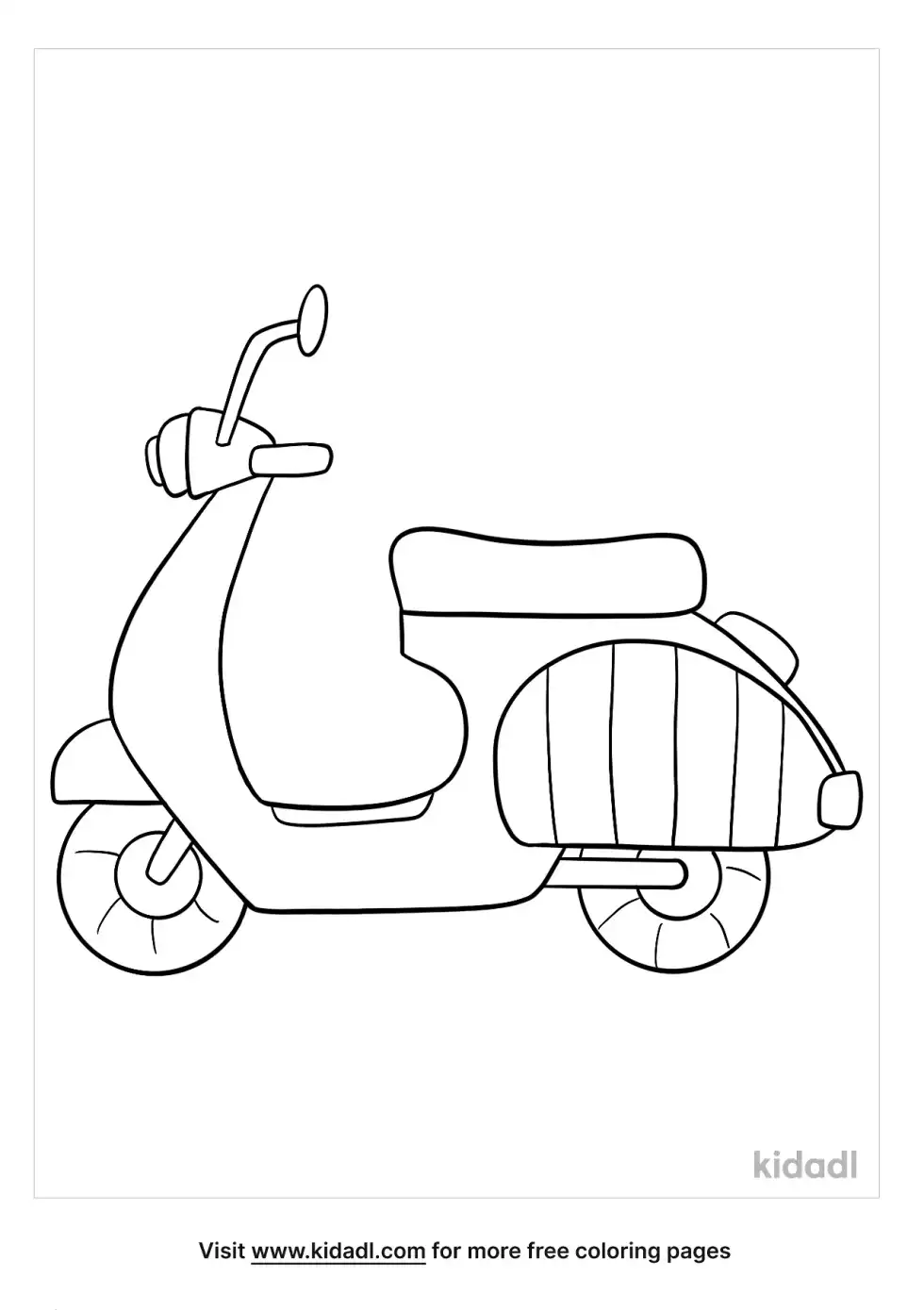 Moped Coloring Page