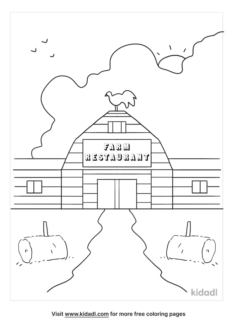 Farm Restaurant Coloring Page