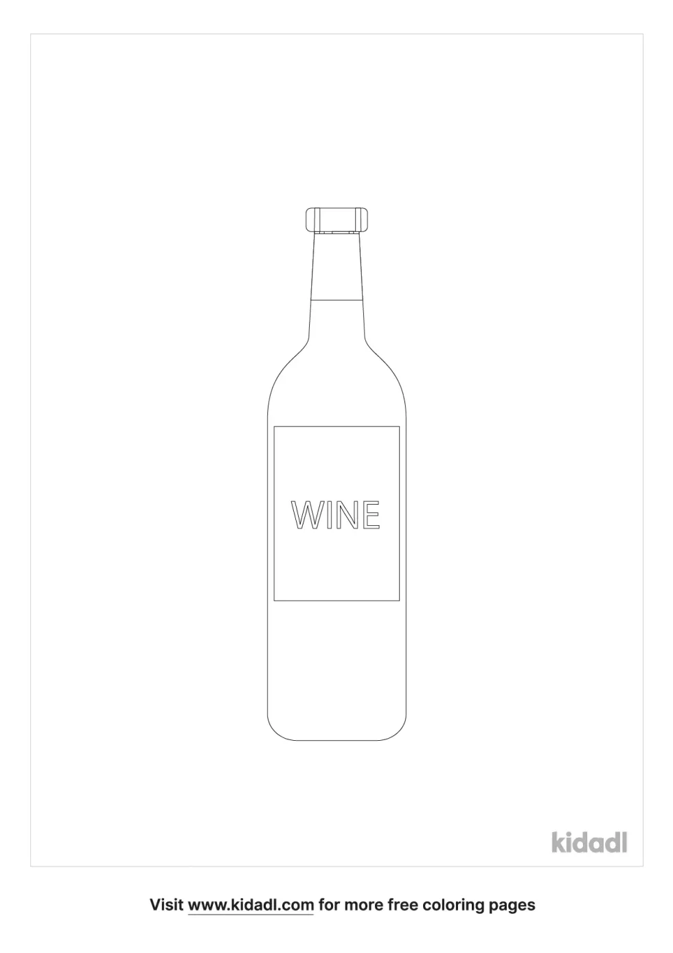 Wine Bottle Coloring Page