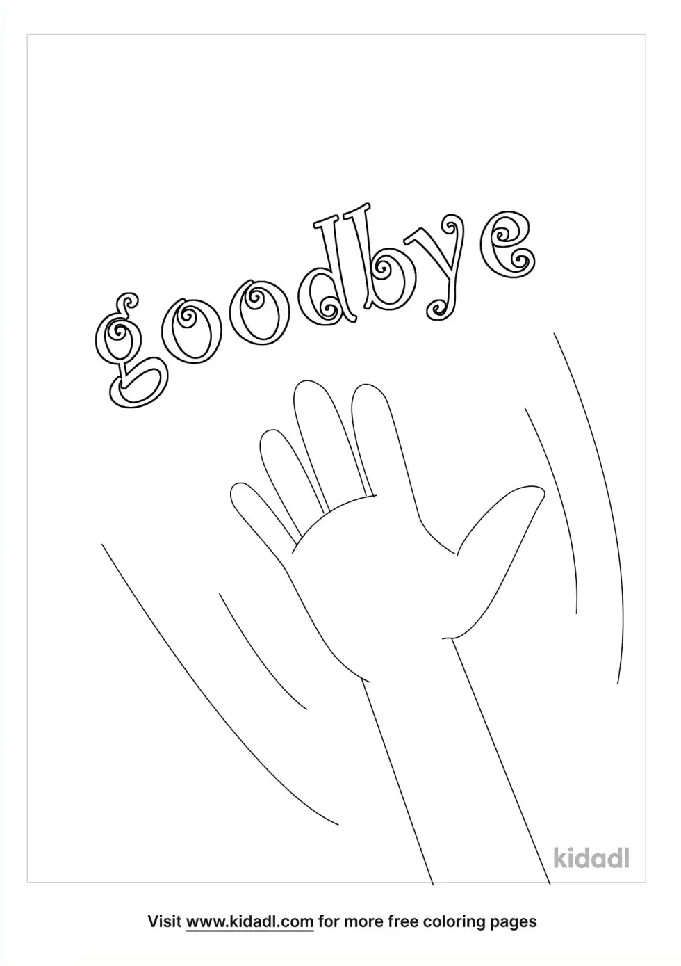 Goodbye Coloring Page